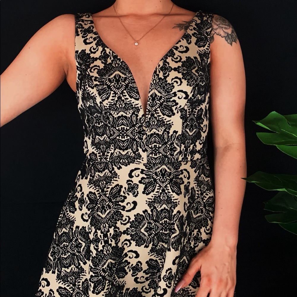 Mini Elegant Deep Neck Dress